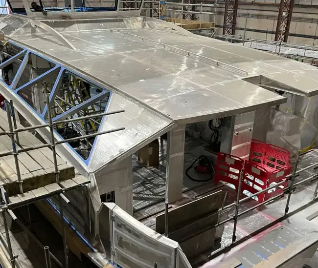 Thames' first all-electric ferry built on island